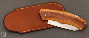   Couteau " Lock-back" custom pliant par Mathis Poujol - Micarta Westinhouse et RWL-34