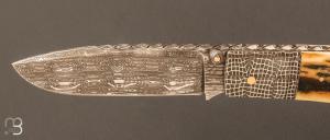  Couteau " Lockback " mammouth et damas par Kaj EMBRETSEN