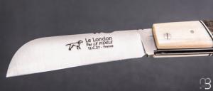     Couteau de poche " London " par Le Fidèle - Bouleau stabilisé et os
