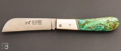 Couteau de poche " London " par Le Fidèle - Bouleau stabilisé et os