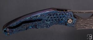   Couteau " Machine " custom par Tashi Bharucha - Timascus et lame en damas
