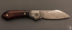    Couteau " Magna " pliant de Gudy van Poppel - Bois de fer et lame damas