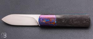   Couteau " Minimun L " custom par Alain Andr� - Fibre de carbone et lame en RWL34