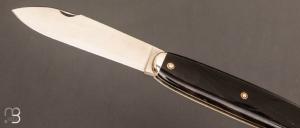Couteau  "  Navette Nogentaise  " par Mathieu Herrero - Corne de buffle et 14c28n