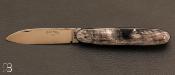 Couteau de poche modèle "Navette" par Berthier - Corne Grise et lame inoxydable