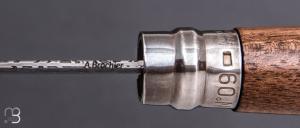   Couteau "OPI N°09" custom par Anthony Brochier - Damas  Sandwich mosaïque et noyer
