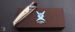    Couteau "ORCA" pliant par l'Atelier Les 2 Diables - Phacochère / Mammouth fusion® et Damasteel
