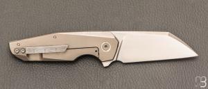    Couteau " P'ti "  custom par Philippe Jourget - Titane/Damas et CPM 154 CM