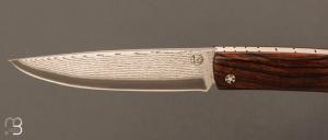 Couteau " Pastellier " par Thomas Fronteau - Bois de fer et lame VG10 damas