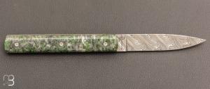   Couteau Perceval " Le Français " - Lame Damas et Vert d'Orezza