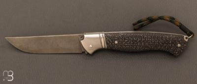 Couteau " custom " par Philippe Lemonnier - Elmax et fibre de carbone