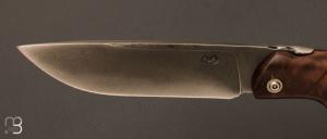 Couteau  "  Piémontais " par Mickael Moing - Noyer et 100Cr6