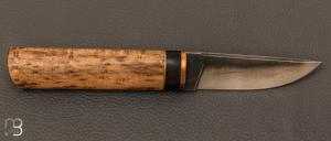 Couteau "Puukko" de Benoit Maguin - Erable moucheté et lame 90McV8