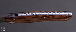    Couteau " Quetsche à friction " par Louis Contat - Bocote et acier XC100