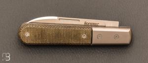   Couteau de poche " Roundhead Barlow " Micarta vert par Lionsteel - CK0111.CVG