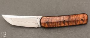   Couteau " Sanjo " custom par Guy Poggetti - Koa et lame en C130