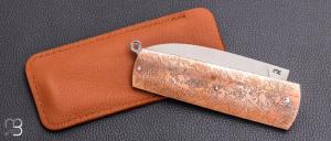  Couteau de poche " Sgian Dubh " par Ewen Maillard - Bronze texturé et RWL34