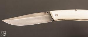    Couteau " Si-Vil "  custom lock-back par Raphaël Durand - Acier 90McV8 et G10 blanc