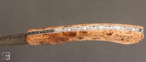   Couteau "Sionvillois" Piémontais de Sylvain Petit - Les Couteaux du Mitou - Loupe de marronnier