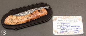   Couteau "Sionvillois" Piémontais de Sylvain Petit - Les Couteaux du Mitou - Loupe de marronnier