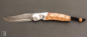    Couteau " Sirius B  " par Florian Keller -  Sanmaï inox et loupe de marronnier stabilisée