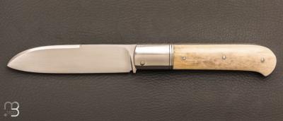    Couteau " Slipjoint " custom par Karim Valentin - Les couteaux D'Hure - Os de buffle N690Co