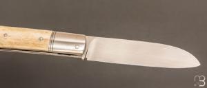    Couteau " Slipjoint " custom par Karim Valentin - Les couteaux D'Hure - Os de buffle N690Co