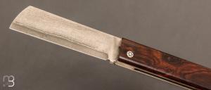 Couteau " Snard  " par Tom Fleury - bois de fer et Suminagashi