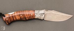     Couteau " Spartan "  custom lock-back par Raphaël Durand - Koa et lame en RWL34