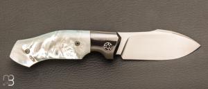  Couteau  " Spike " de collection par Olivier Ouertal - Nacre / Zirconium et RWL34