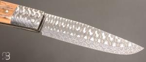   Couteau " Talar XXL " de Anthony Brochier - mammouth et lame damas mosaïque torsadé