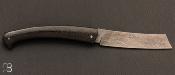 Couteau de poche le Fuji par la Coutellerie Teymen - Carbone et damas