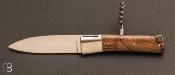 Couteau Vercors G.R. platane teinté et stabilisé et tire-bouchon