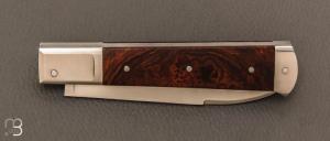 Couteau  "  custom " par Vincent Lafaye - Bois de fer d'Arizona et lame en 14C28N