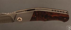    Couteau " XEN " custom par Thierry Savidan - Bois de fer et lame damas Vegas Forge