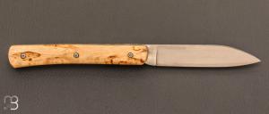 Couteau de poche modèle "Zen" par Berthier - Bouleau et lame inoxydable