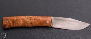   Couteau artisanal pliant par Laurent Gaillard - Bouleau et 14C28n