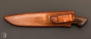   Couteau fixe manche bocotte et lamas damas multi barreaux par Jean Paul Sire