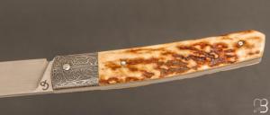   Couteau " custom " par Grégory Picard - Bois de cerf et S45VN