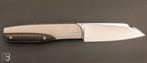   Couteau " custom " pliant de David Lespect - Carbone / Titane et RWL34