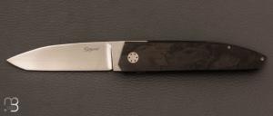  Couteau   " custom " liner-lock de Stphane Sagric - Fibre de carbone et lame en RWL34