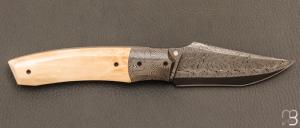  Couteau " custom " de Berthelemy Gabriel - La Forge Agab - Ivoire de mammouth et lame damas