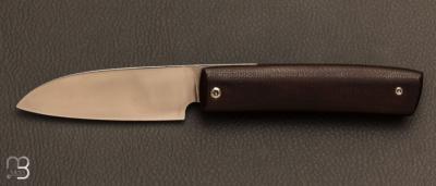 Couteau custom piemontais par David Lespect - Micarta et 100C6 