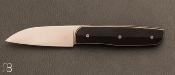 Couteau custom pliant par David Lespect - Ébène facettes et RWL-34