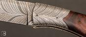 Couteau de collection "Damas plume" et bois de fer de Philippe Ricard