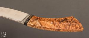   Couteau droit par Nicolas Mestrallet - Atelier du couteau de Vaunaveys - Lame forgée acier 115W8 et loupe d'amboine