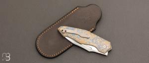    Couteau " liner-lock" custom par Romain Lopez - Titane et RWL34
