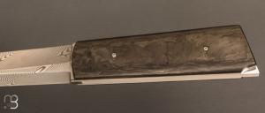  Couteau " Lock-back" custom par Eric Depeyre - Fibre de carbone et lame damas