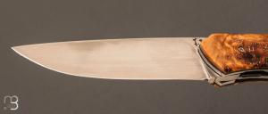  Couteau " Pièce unique " par Joël Grandjean - loupe de marronnier et lame en RWL34
