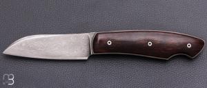   Custom folding knife by David Lespect - Ironwood and damascus